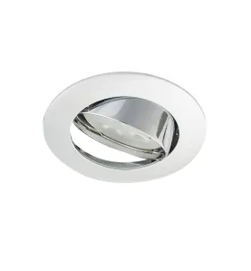 Support Rond Encastrable Plafond GU10 AC220-240V Orientable 30° Chrome IP20 - perçage 55mm