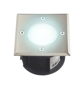 Support Spot Encastrable Sol Blanc du Jour 6000K 2W AC220-240V Étanche IP67 Carré - perçage 85mm Diffuseur Dépoli