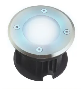 Support Spot Encastrable Sol Bleu 2W DC12V Étanche IP67 Rond - perçage 85mm Diffuseur Dépoli