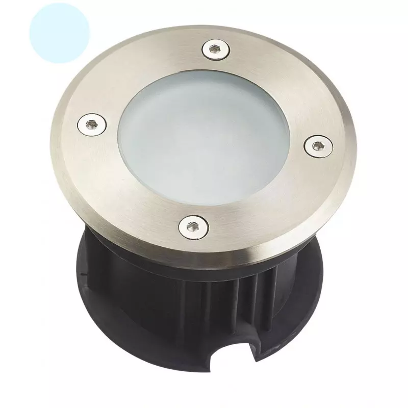 Support Spot Encastrable Sol 2W 110lm 120° DC12V Étanche IP67 Rond - Blanc Froid 6000K perçage 85mm Diffuseur Dépoli