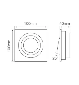 Spot Encastrable OLTIBO Aluminium Carré Noir/Blanc orientable LEDLINE - 241307