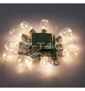 Pack 10 Ampoules LED E27 avec Panneau Solaire IP44 3000K V-TAC - 8559