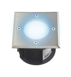 Support Spot LED Encastrable Bleu 1,5W 110lm 120° Étanche IP67 Carré - perçage 85mm Diffuseur Dépoli