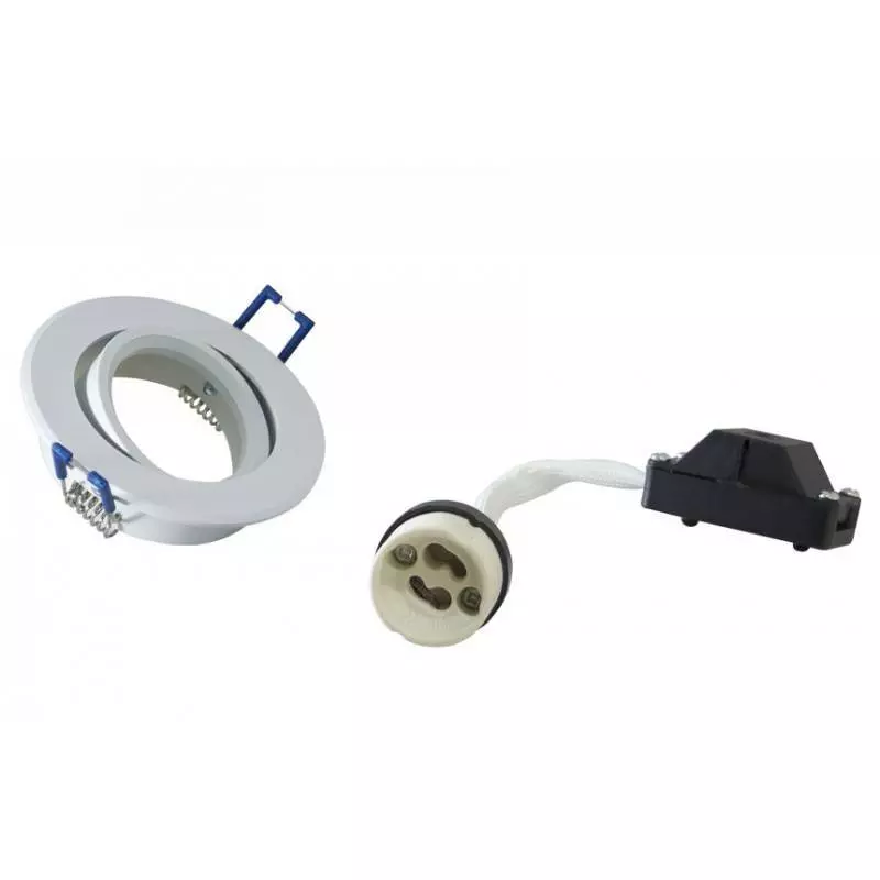 Support Spot Encastrable Orientable Max 50W GU10 Blanc Ø105mm IP20 - percage 85mm