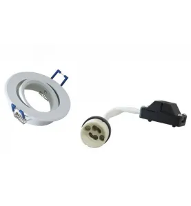 Support Spot Encastrable Orientable Max 50W GU10 Blanc Ø105mm IP20 - percage 85mm