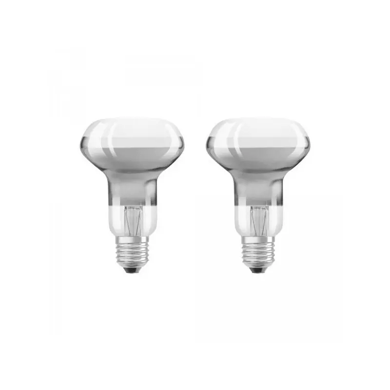 Lot de 2 Ampoules LED E27 R63 2,8W 180lm (19W) Verre Clair - Blanc Chaud 3000K