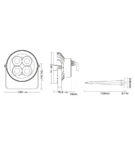 Projecteur LED de Jardin 18W 230V 1500lm 25° Étanche IP66 - RGB + CCT C09