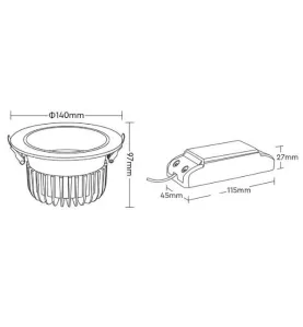 Plafonnier LED 18W 1200lm 60° Dimmable Anti-Éblouissement Pilotable 4/8 Zones - RGB+CCT 2700K-6500K 072