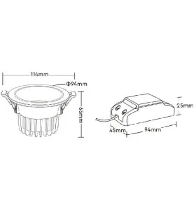 Plafonnier LED 6W 550lm 60° Dimmable Anti-Éblouissement Pilotable 4/8 Zones - RGB+CCT 2700K-6500K 070