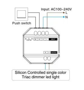 Variateur Triac 230V 300W Pilotable par Télécommande / Bouton Poussoir TRI-C1