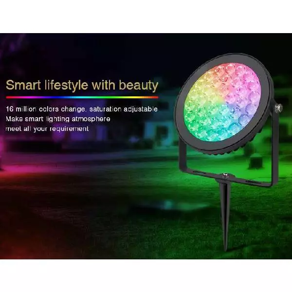 Projecteur LED de Jardin 15W 1200lm 15° Étanche IP65 Télécommande / Wifi /  Google Home / Alexa - RGB