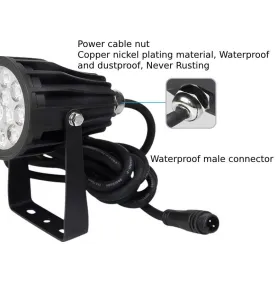 Projecteur LED de Jardin 6W 550lm DC24V 25° Étanche IP66 RadioFréquence - RGB+CCT (2700K-6500K) C08