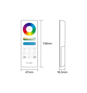 Télécommande Tactile Murale Dimmable RadioFréquence Sans Fil 1 Zone Blanc - RGB+CCT 088