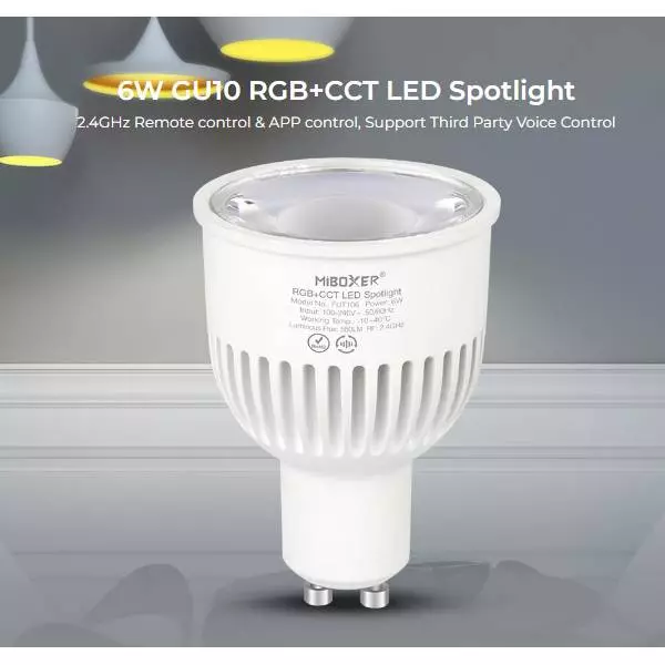 Spot à LED RGB 6000K GU5.3 6W lampe 12V gradable douille MR16 LED RGBW  télécommande IR thérapie par la lumière de couleur