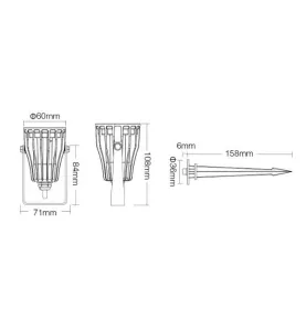 Piquet LED multicolore RGB CCT 6W 220V