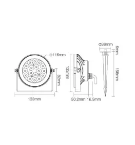 Projecteur LED Jardin 9W RGB+CCT DC24V