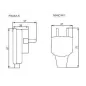 Prise électrique mâle 2 pôles + terre, 16 A