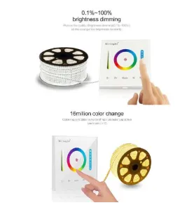 Télécommande Murale Tactile Dimmable Radio-Fréquence / Alexa / Google Assistant - RGB / RGBW / RGB+CCT P3