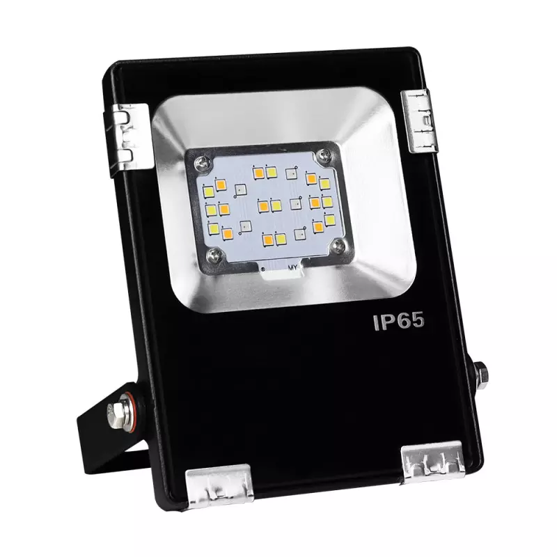 Projecteur LED 10W 1000lm 160° RadioFréquence 2,4GHz Étanche IP65 107mm - RGB+CCT 2700K-6500K T05