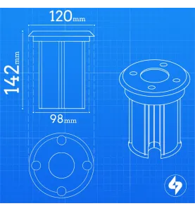 Spot encastrable Rond sol GU10 220V IP67 Diffuseur Transparent