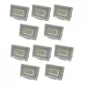 Lot de 10 projecteurs LED 10W (50W) Blanc Étanche IP65 800lm - Blanc du Jour 6000K - 230V