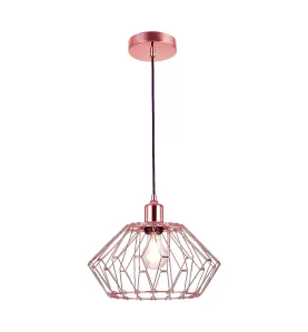 Suspension Luminaire Multiformes Rose E27 Diamètre 235mm avec Câble 1,1m réglable - Suspension d'éclairage intérieur