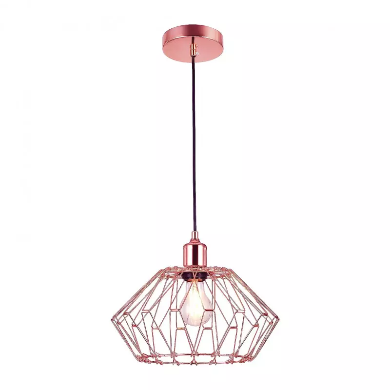 Suspension Luminaire Multiformes Rose E27 Diamètre 285mm avec Câble 1,1m réglable - Suspension d'éclairage intérieur