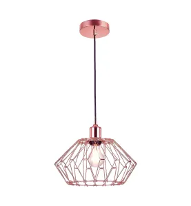 Suspension Luminaire Multiformes Rose E27 Diamètre 285mm avec Câble 1,1m réglable - Suspension d'éclairage intérieur