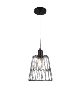 Suspension Luminaire Multiformes Noire E27 Diamètre 350mm avec Câble 1,1m réglable - Suspension d'éclairage intérieur