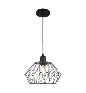 Suspension Luminaire Multiformes Noire E27 Diamètre 350mm avec Câble 1,1m réglable - Suspension d'éclairage intérieur