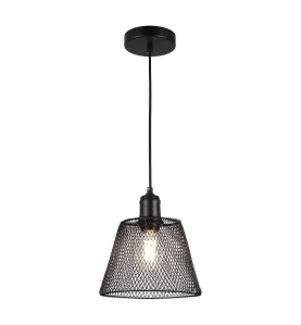 Suspension luminaire Noire Diamètre 210mm douille E27 avec Câble 1,1m Suspensions d'éclairage intérieur idéale lustre