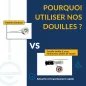 Lot de 10 Supports de plafond Support LED Encastrable orientable carré blanc perçage 80mm Blanc avec douille GU10 isolée