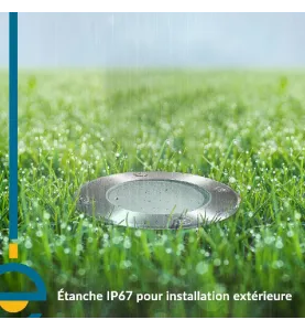 Spot encastrable Rond Sol Inox316L avec montage en série 2 presses étoupe GU10 220V IP67 TORONTO