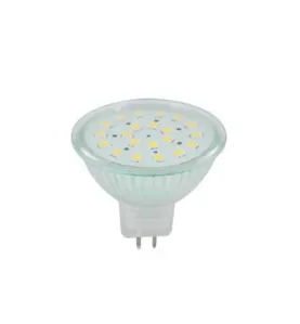 Ampoule LED 24 SMD GU5.3 MR16 3W 280lm (20W) 120° DC12V Diffuseur Transparent - Blanc Neutre 4000K