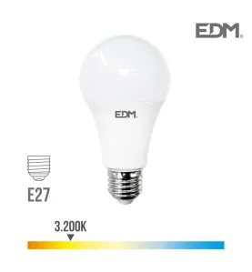 Ampoule LED E27 24W Ronde A70 équivalent à 200W - Blanc Chaud 3200K