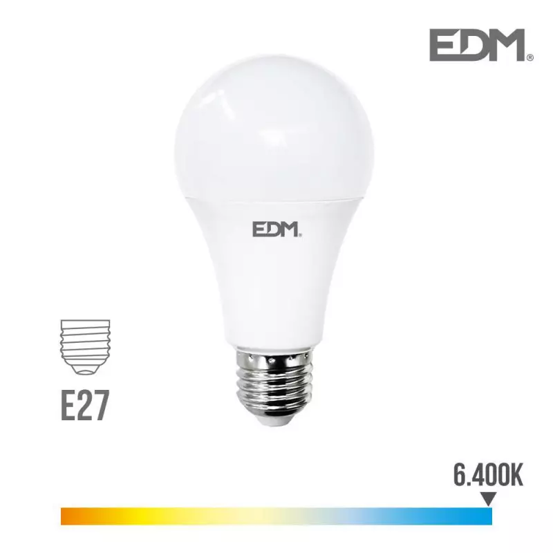 Ampoule LED E27 24W Ronde A70 équivalent à 200W - Blanc du Jour 6400K