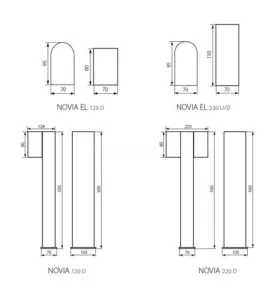 Borne de Jardin 2x20W GU10 500mm Étanche IP44 AC220-240V Noir