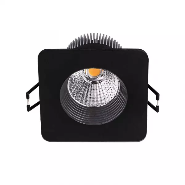 Spot LED étanche noir 12V, 10W, blanc chaud