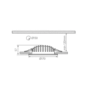 Spot LED Encastrable SMD 11W 775lm 85° AC220-240V Ø170mm - Blanc Naturel 4000K perçage 150mm