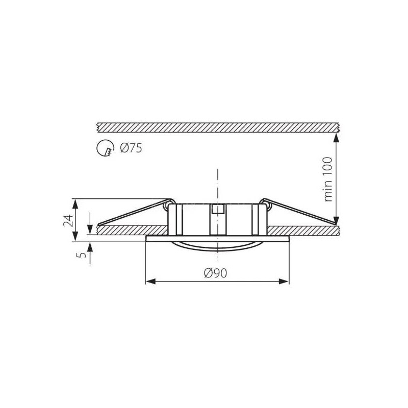 Support Spot Led Encastrable Max 50w Gu53 Dc12v Orientable 30° Bronze Rond Ø90mm Perçage 90mm 0339