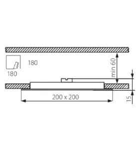 Dalle LED Blanc SMD Intégré 10W 450lm IP20 Carré 200mmx200mm - Blanc Neutre 4000K