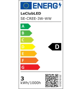 Mini plafonnier LED encastrable 3W Blanc Chaud 3000K