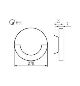 Luminaire LED Encastrable pour Escalier 15lm Ø70mm - Blanc Neutre 6500K