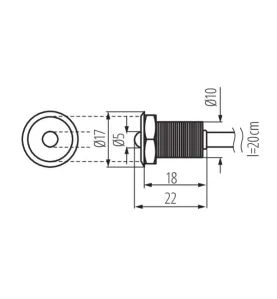 Pack de 2 Spots LED Encastrable 2x0,22W 15° Étanche IP68 Ø17mm - perçage Ø10mm Blanc du Jour 6000K