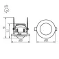 Support Spot LED Encastrable à Détecteur de Mouvement AC220-240V Ø80mm 5m IP20 - perçage 70mm