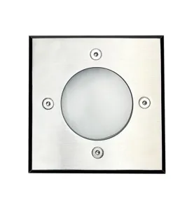 Support Spot Encastrable Sol GU5.3 MR16 DC12V Étanche IP67 Carré - perçage 98mm Diffuseur Dépoli