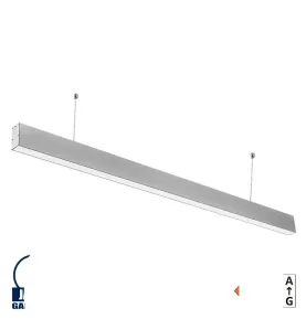 LED Linear Suspended Light Silver Body