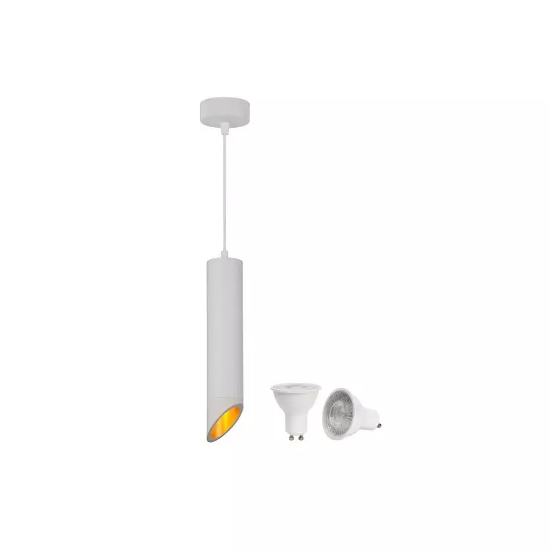 Suspension 1*5W pour 1 ampoule GU10 Blanc - Blanc Chaud 2700K