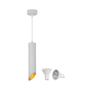 Suspension 1*5W pour 1 ampoule GU10 Blanc - Blanc Chaud 2700K