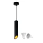 Suspension 1*5W pour 1 ampoule GU10 Noir - Blanc Chaud 2700K